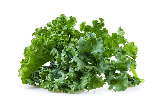 Kale leaf salad vegetable isolated on white background