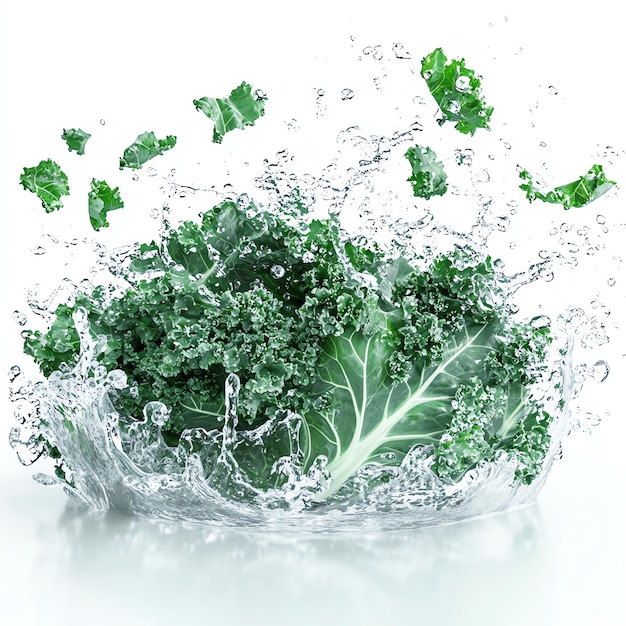 Kale splash isolated on a white background