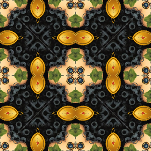 Kaleidoscope abstract background Seamless pattern Based on ancient Greek ornament