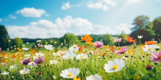 A Kaleidoscope of Color in a Sunlit Meadow