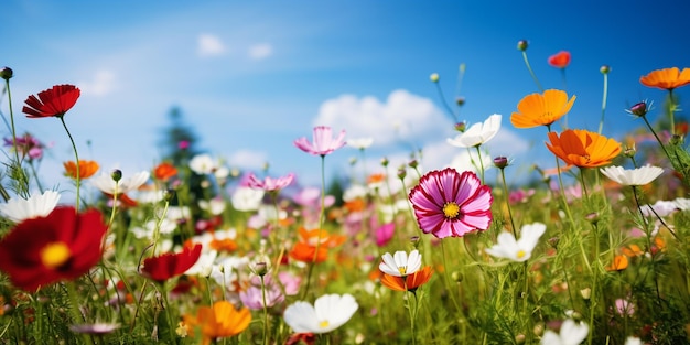 A Kaleidoscope of Color in a Sunlit Meadow