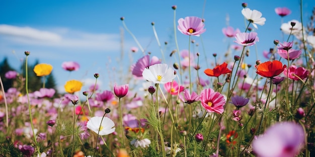 A Kaleidoscope of Color in a Sunlit Meadow