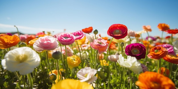 A Kaleidoscope of Color in a Sunlit Meadow