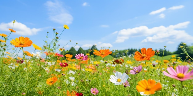 A Kaleidoscope of Color in a Sunlit Meadow