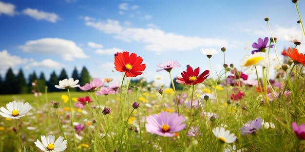 A Kaleidoscope of Color in a Sunlit Meadow