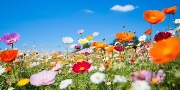 A Kaleidoscope of Color in a Sunlit Meadow