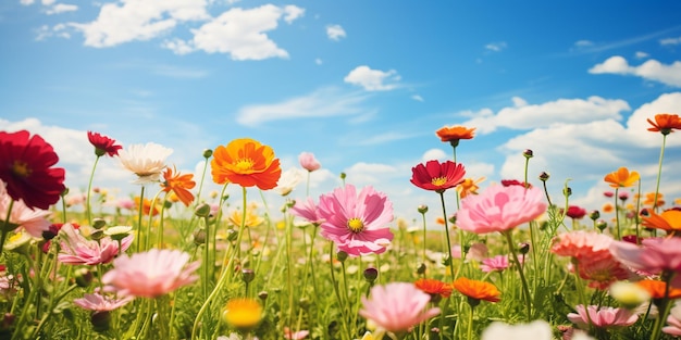 A Kaleidoscope of Color in a Sunlit Meadow