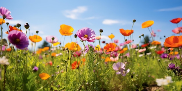 A Kaleidoscope of Color in a Sunlit Meadow