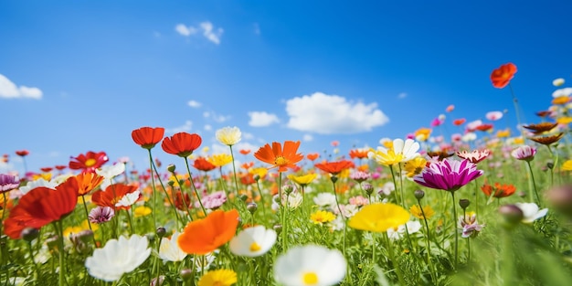 A Kaleidoscope of Color in a Sunlit Meadow