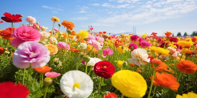 A Kaleidoscope of Color in a Sunlit Meadow