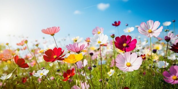 A Kaleidoscope of Color in a Sunlit Meadow