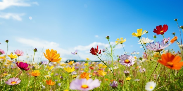 A Kaleidoscope of Color in a Sunlit Meadow