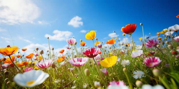 A Kaleidoscope of Color in a Sunlit Meadow