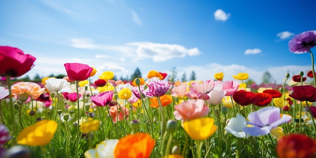 A Kaleidoscope of Color in a Sunlit Meadow