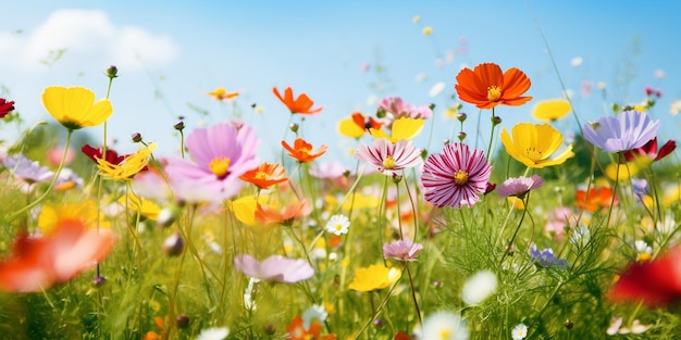 A Kaleidoscope of Color in a Sunlit Meadow