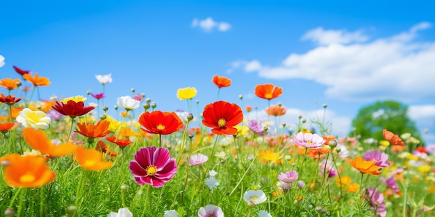 A Kaleidoscope of Color in a Sunlit Meadow