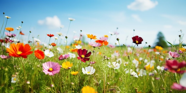 A Kaleidoscope of Color in a Sunlit Meadow