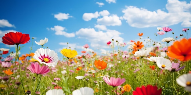 A Kaleidoscope of Color in a Sunlit Meadow