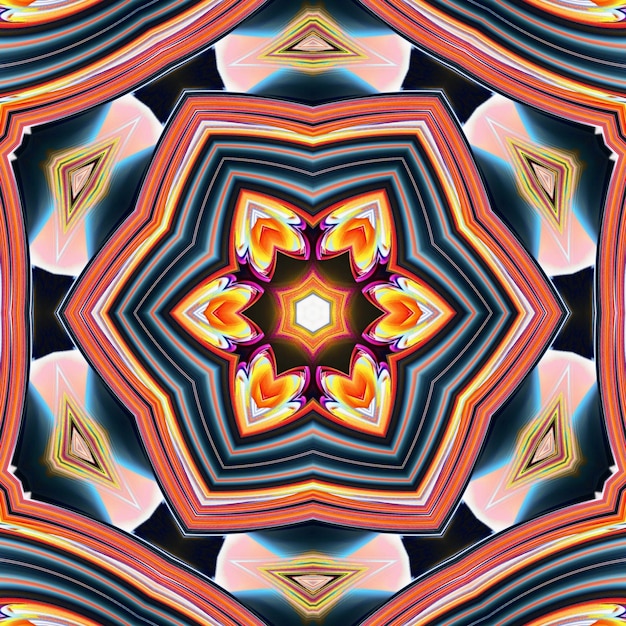 A kaleidoscope of colors and shapes is made up of a kaleidoscope.