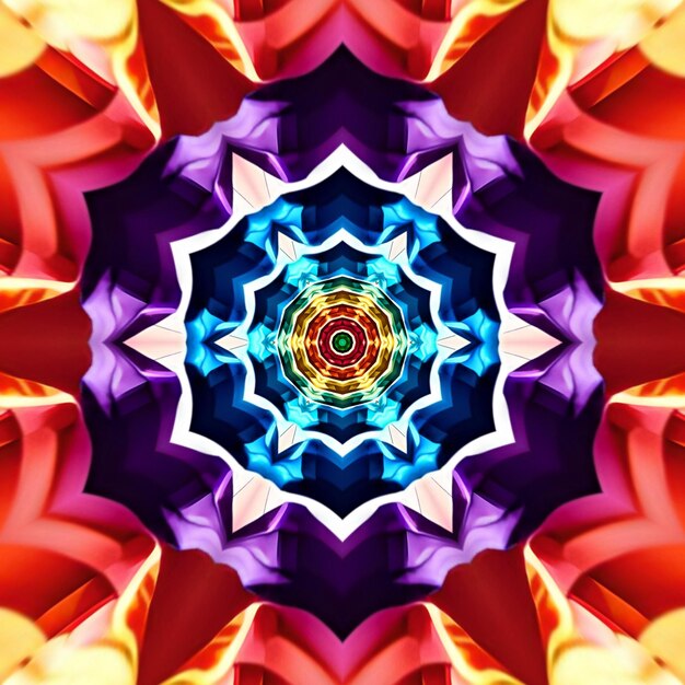 A kaleidoscope of flowers and leaves is made up of a kaleidoscope.