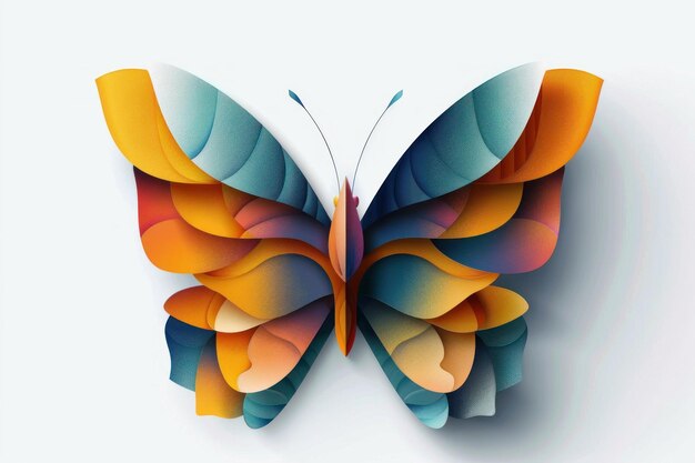 Photo kaleidoscope wings an abstract paper art butterfly creation generative ai