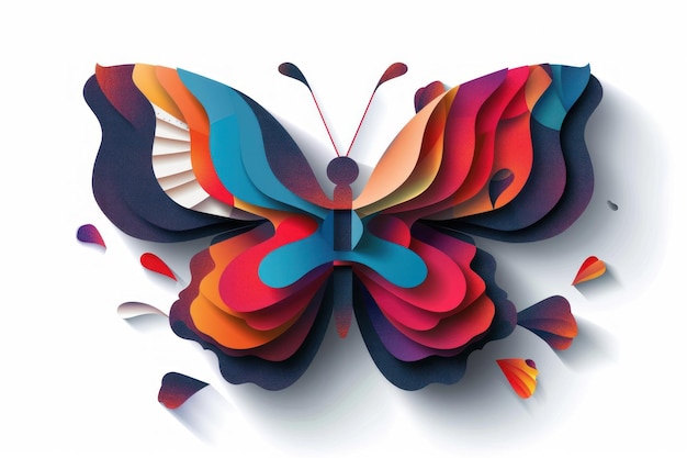 Photo kaleidoscope wings an abstract paper art butterfly creation generative ai