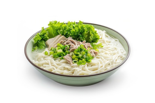 Photo kalguksu served on a plate isolated on white background