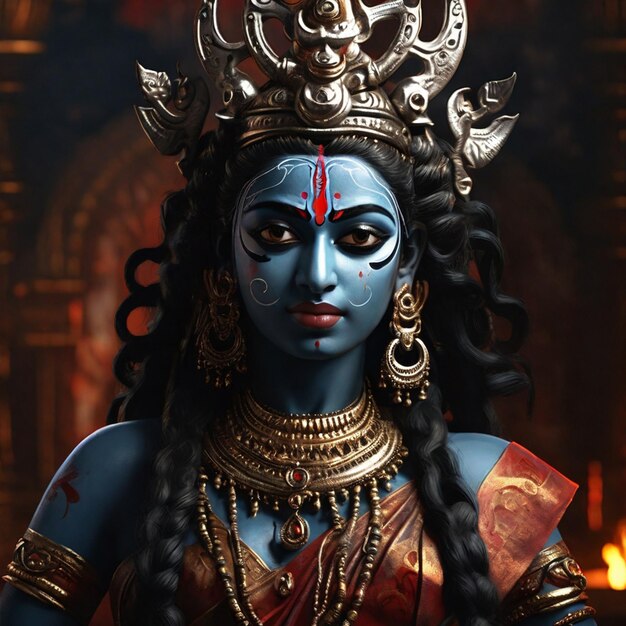 Kali indian goddess mahakali hinduism realistic image