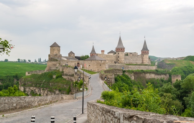 Kamianets-Podilskyi Castle. View from the Old Town. Ukraine