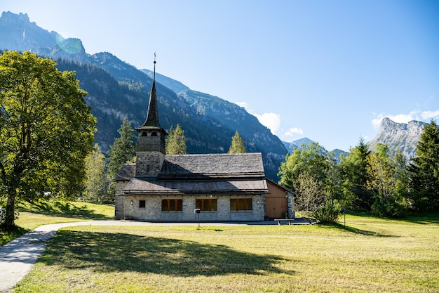 Kandersteg Switzerland - View of Gaellihorn and Mariankirkko