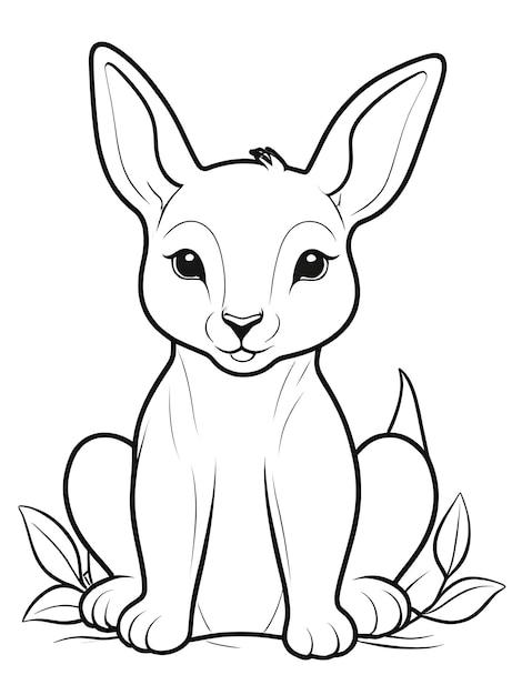 kangaroo coloring page white background ai genareted