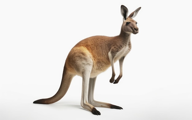 A kangaroo isolated on a white background animal wildlife ai generated