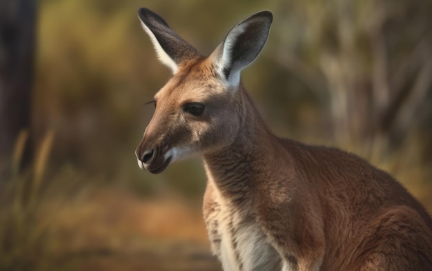 A kangaroo on a nature background animal wildlife ai generated