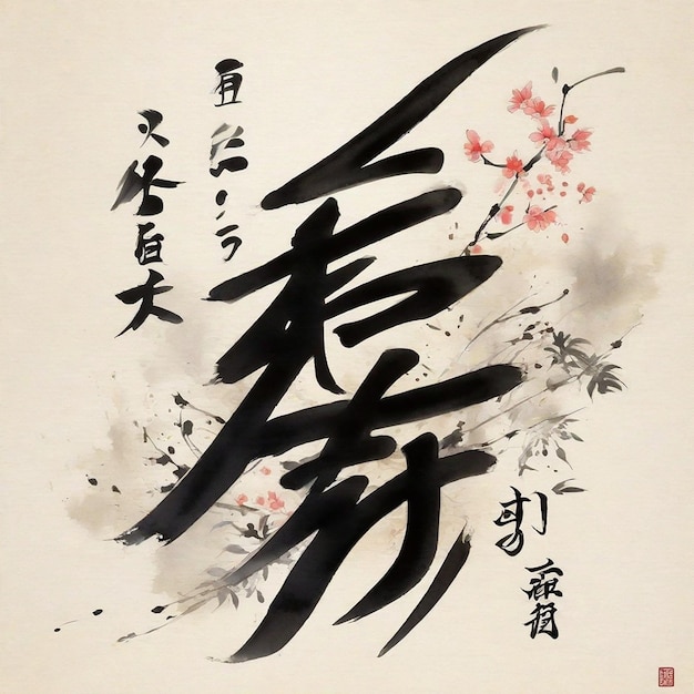 Kanji Calligraphy Life Dream Spirit Believe