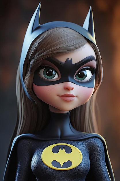 Photo karakter kartun 3d batgirl menarik