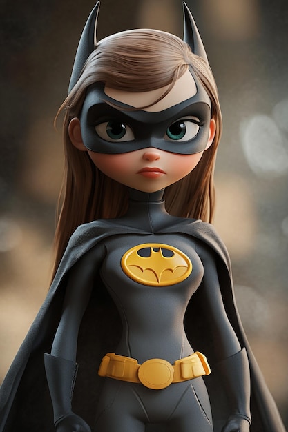 Photo karakter kartun 3d batgirl menarik