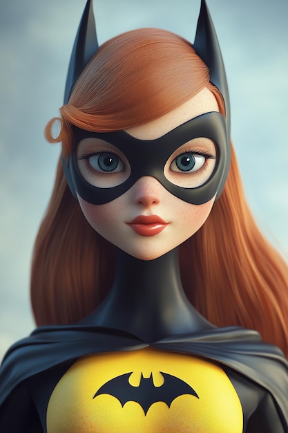 Photo karakter kartun 3d batgirl menarik