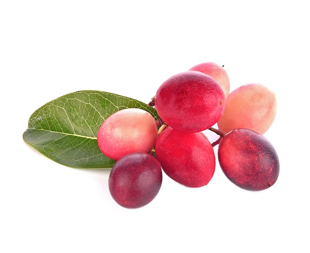 Karanda fruit on white background