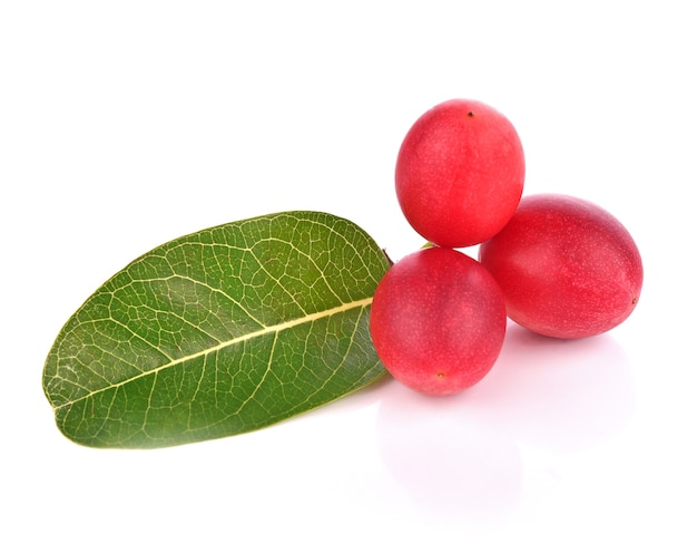 Karanda fruit on white background