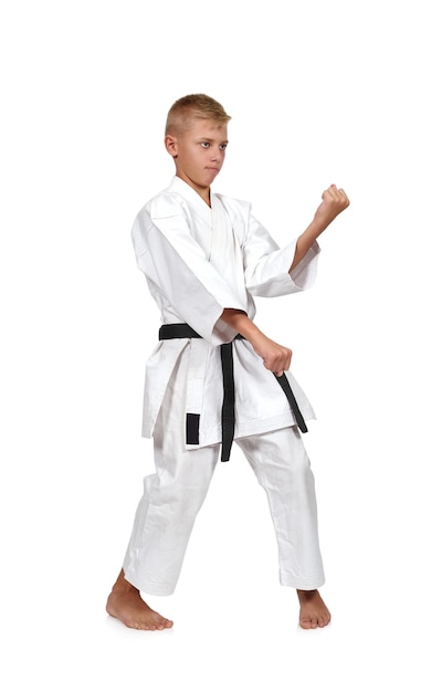 Karate boy with black belt