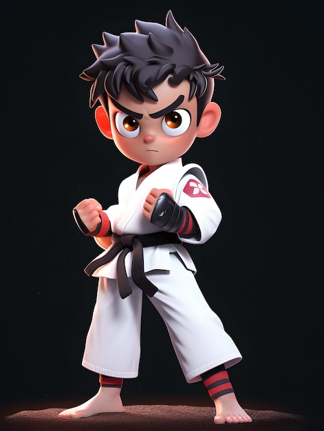 karate kids karate boy dressed in a white karate kimono