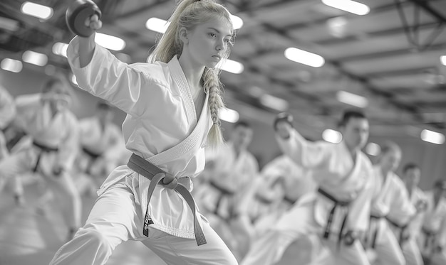 Karate Students Practicing Bunkai Demonstrations