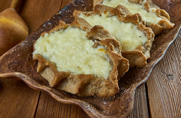 Karelian pasty with potatoes traditional pasties usually had a rye crust but the North Karelian and Ladoga Karelian