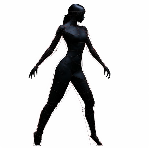 Karen Minimalist Black Silhouette In 3d With Bold Outlines