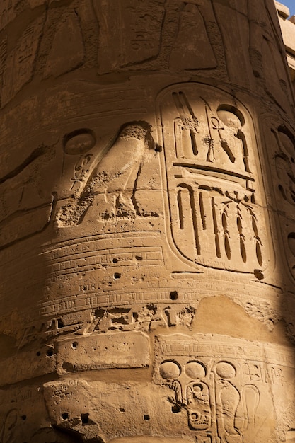 Karnak Temple Colossal sculptures of ancient Egypt in the Nile Valley in Luxor