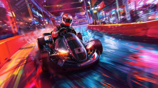 Kart Racing at Night