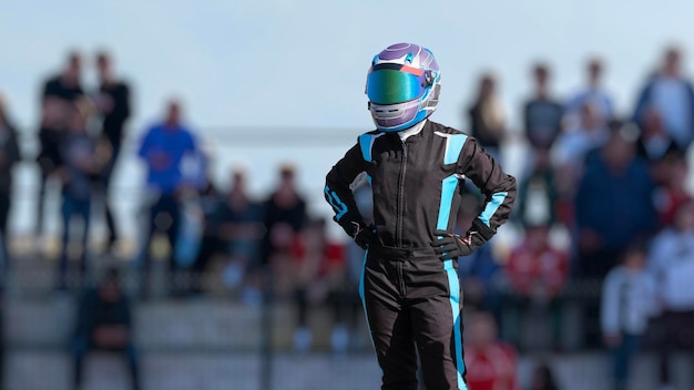 Karting pilots on the racetrack