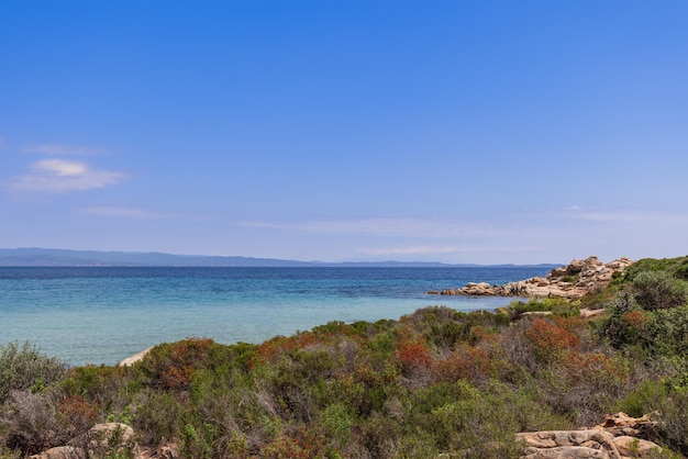 Karydi beach on Vourvourou bay in Sithonia the central peninsula of Halkidiki, Greece