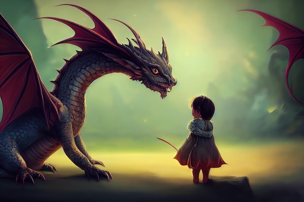 A Kawaii Baby Dragon Cute Bright and colorful 3D render animation Adorable dragon baby with large eyes and realistic scales in his natural habitat digital art style illustration painting