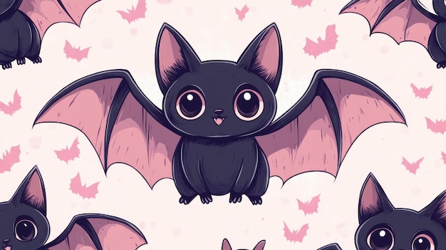 kawaii bat pattern